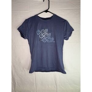 O'Neill Skins Mens Blue Graphic Logo Short Sleeve Rash Guard SPF 50+ Medium